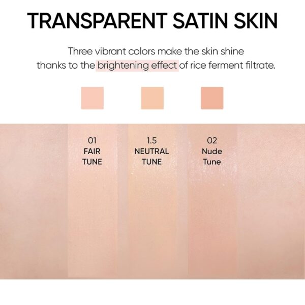 Amuse Skin Tune Vegan Cover Cushion SPF45PA++ [#2 Colors] - Image 5