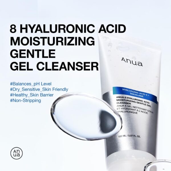 ANUA 8 Hyaluronic Acid Hydrating Gentle Gel Cleanser - Image 2