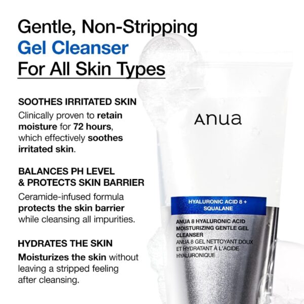 ANUA 8 Hyaluronic Acid Hydrating Gentle Gel Cleanser - Image 3