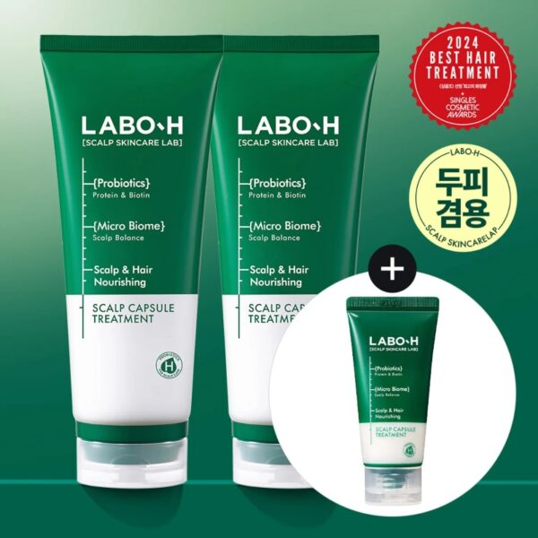 LABO-H Scalp Strengthening Capsule Treatment for Hair Loss Relief 200mL Double Set (+50mL)