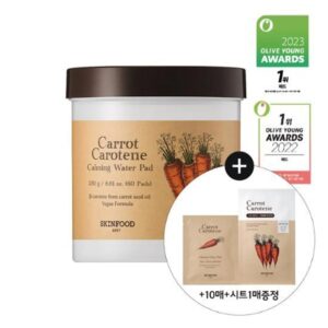 SKINFOOD Carrot Carotene Calming Water Pad Special Set (60P+10P+Carrot Mask Sheet 1P)