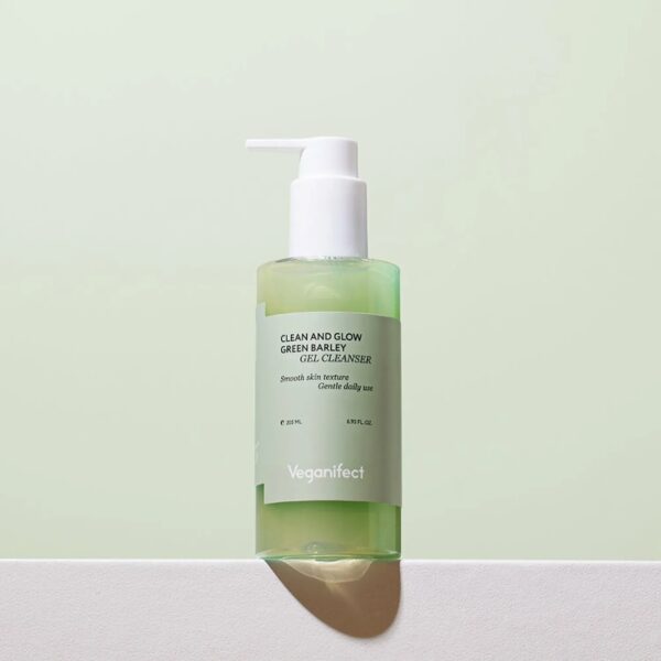 Veganifect. Clean & Glow Green Barley LHA Gel Cleanser 205mL Special Set (+Toner Pad 4p+keyring) - Image 2