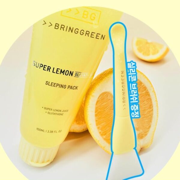 BRINGGREEN Super Lemon Glutathione Sleeping Pack (+Silicone Brush) - Image 2