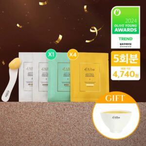 d'Alba White Truffle Serum & Cream Modeling Mask 66g*4ea [Nutritive / Hydrating] (+Soothing/Cooling mask 1ea + mixing bowl 1ea)