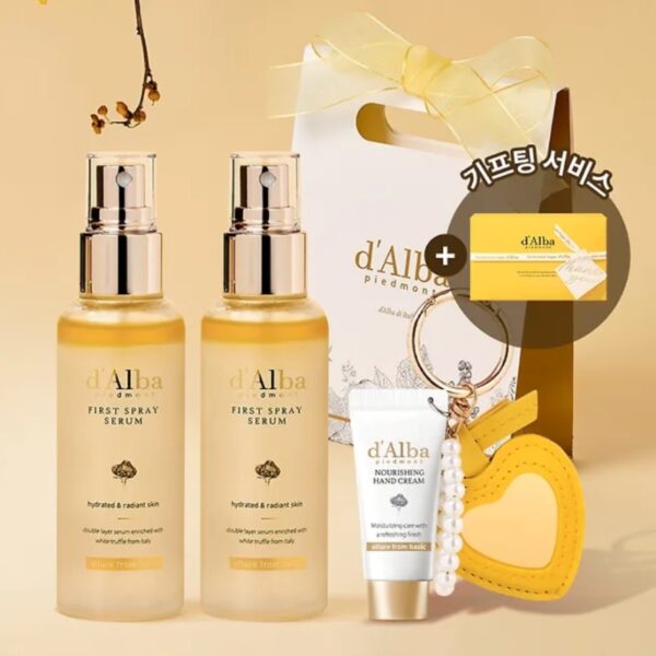 d'Alba NEW💖 White Truffle First Spray Serum 100ML Duo Set (+Mini Hand Cream Keyring+Giftbag)