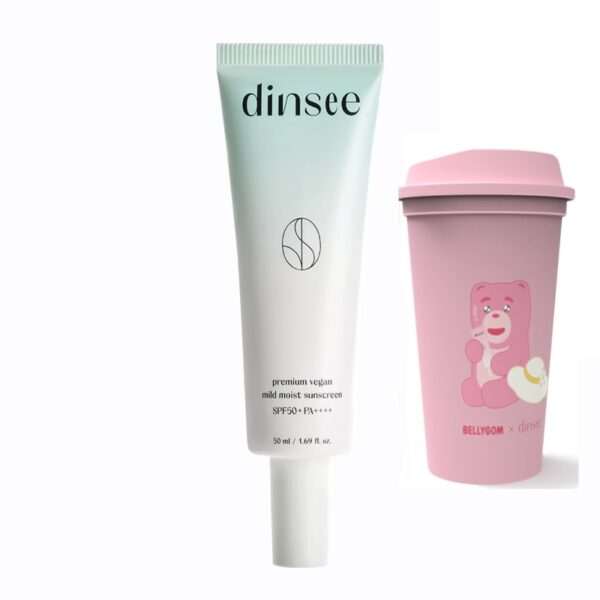 Dinsee Premium Vegan Mild Moist Sunscreen SPF50+ PA++++ (+Sunscreen mini +Bellygom tumbler)