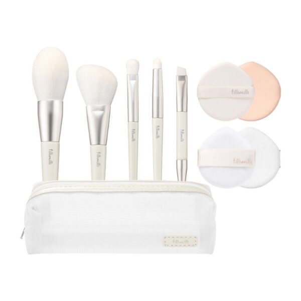 Fillimilli Mini Make up brush Pouch set (+5 Brush + 2 Puffs + Pouch) - Image 2