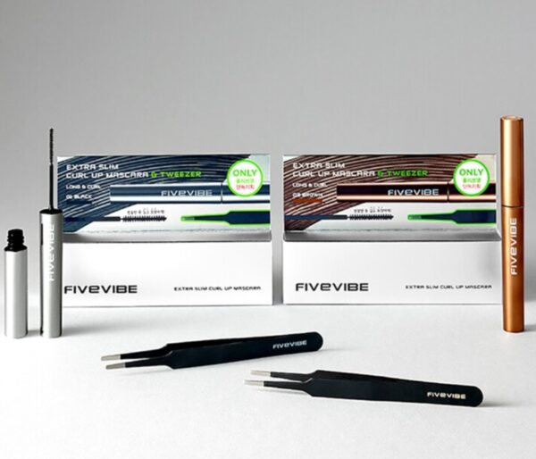 FIVE VIBE Extra Slim Curl Up Mascara #Black (+Tweezers) - Image 7