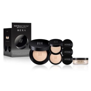 HERA Black Cushion Foundation SPF34 PA++ [#2 Colors] (+Refill+mini +Powder +Puff)