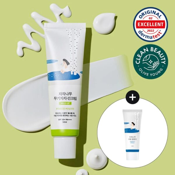 ROUND LAB Birch Juice Moisturising Mild-Up Sunscreen Special Set (+Cleanser 20mL)