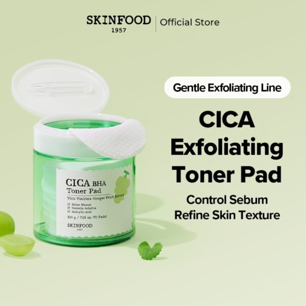 SKINFOOD Shine Muscat Cica BHA Toner 70Pads - Image 2