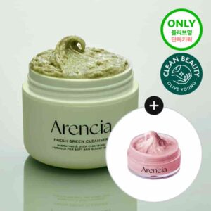 Arencia Fresh Green Rice Mochi Cleanser 120g Set (+Rosehip Cleanser 15g+Holy Hyssop Serum 4ml)