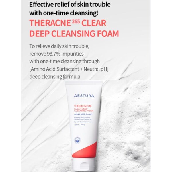 AESTURA THERACNE 365 Clear Deep Cleansing Foam 200g+30g - Image 2