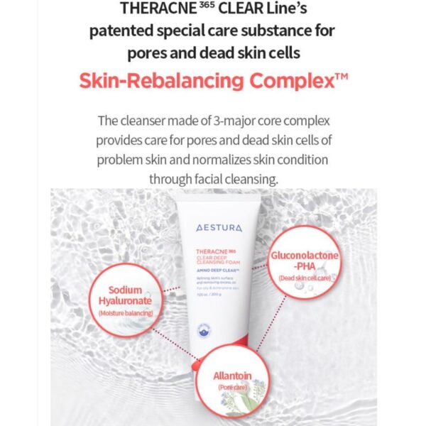 AESTURA THERACNE 365 Clear Deep Cleansing Foam 200g+30g - Image 4