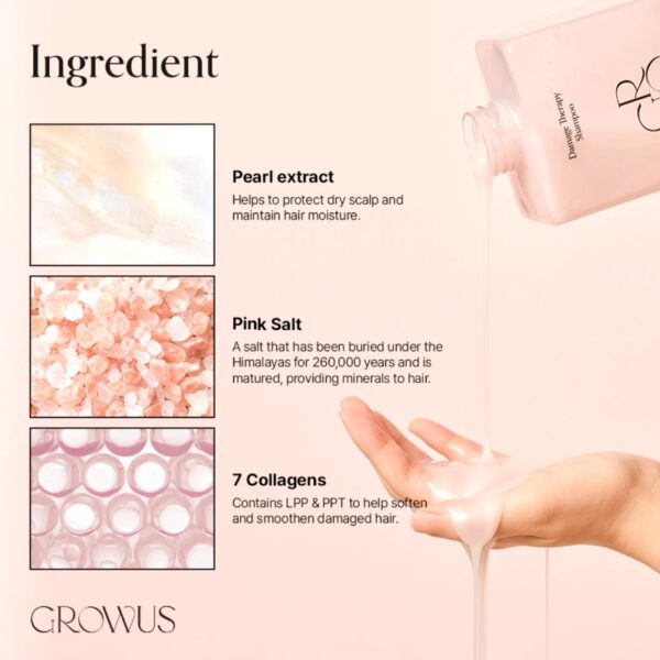 growus Damage Therapy Shampoo EX 500mL Set (+Rerill 500ml) - Image 4