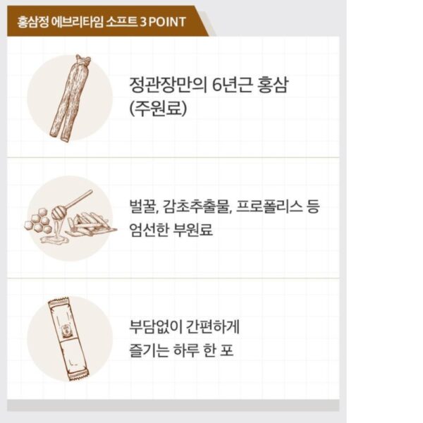 KGC Jung Kwan Jang Korean Red Ginseng Extract Everytime Soft [#20Sticks](+Gift bag) - Image 2