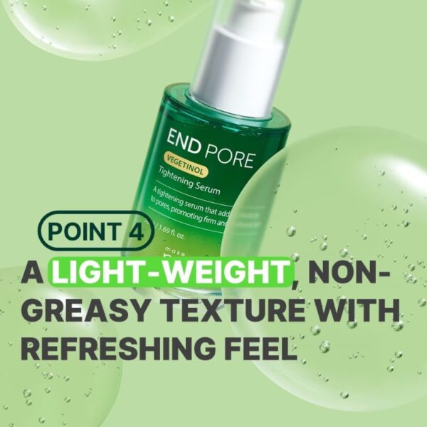 makeprem End Pore Vegetinol Tightening Serum (+soothing Pink Tone Up SunCream 10ml) - Image 5