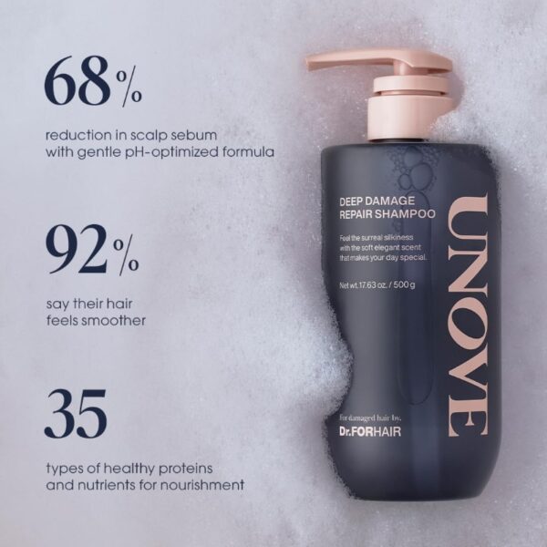 Spring EDITION] UNOVE Deep Damage Repair Shampoo 500g Duo Set (Cherry Blossom/Sweet Breeze) - Image 3