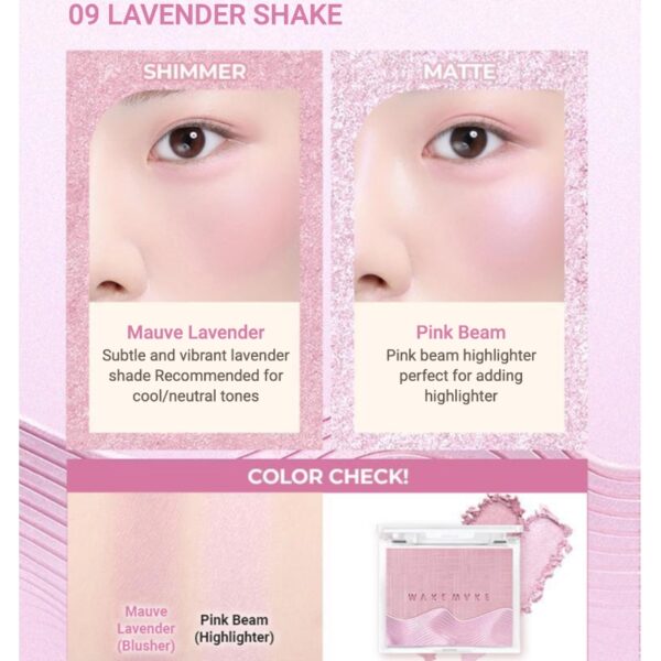 WAKEMAKE Sheer Layering Dual Blusher DUAL Bursh Set [#8 #9] - Image 3
