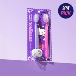 Hello Kitty x EUTHYMOL Whitening Purple Toothbrush 2ea (+Toothbrush Holder)