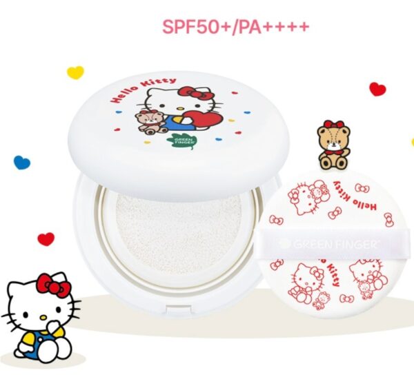 HELLO KITTY x GREEN FINGER Mild Sun Cushion  SPF50+ PA++++ (+Sticker) - Image 2