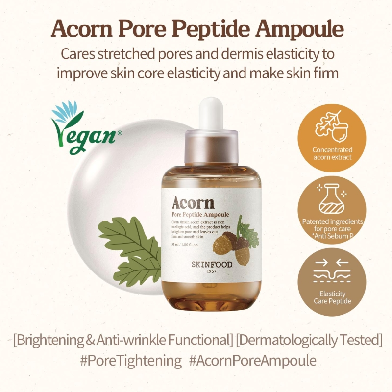 SKINFOOD Acorn Pore Peptide Ampoule 55mL - Image 2
