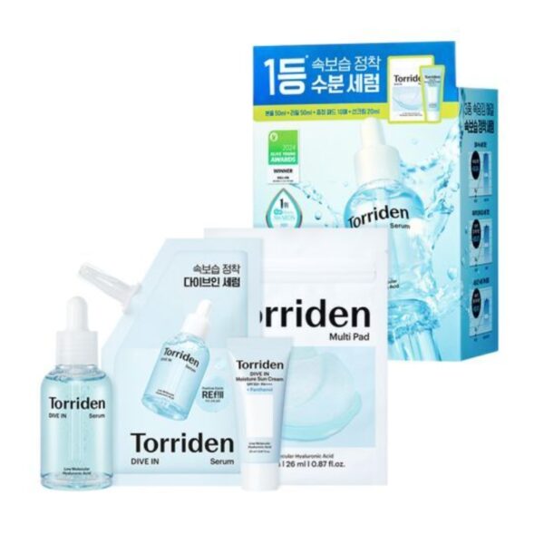 Torriden Dive-In Low Molecular Hyaluronic Acid Serum Set (+Refill 50ml+Sun Cream +Pad 10P) - Image 6