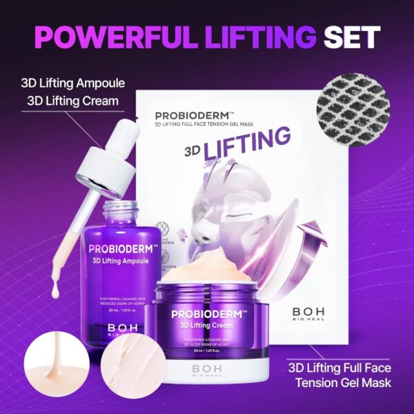 BIOHEAL BOH Probioderm 3D Lifting Full Face Tension Gel Mask Sheet 3ea Set (+3D Lifting Ampoule) - Image 3