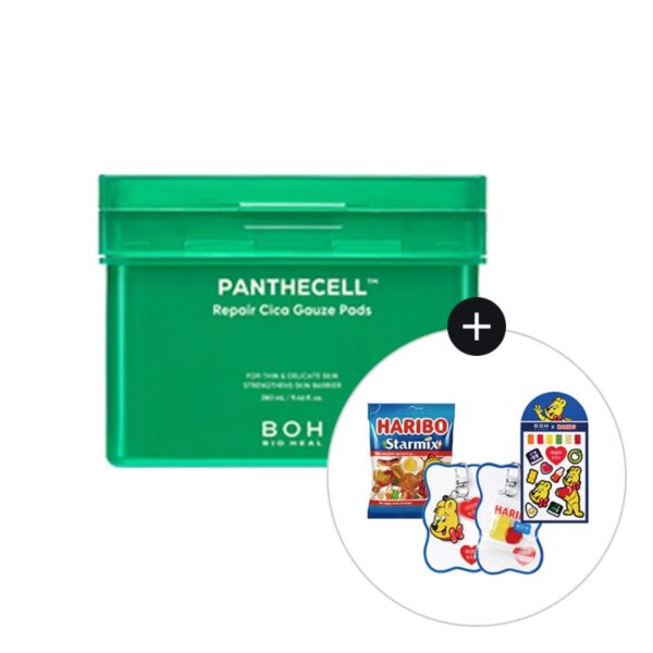 Haribo x BIOHEAL BOH Panthecell Repair Cica Gauze Pad 80P Special Set (+Refill 80p+Sticker +keyring)) - Image 2