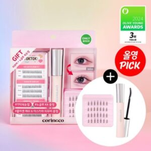 CORINGCO Toktok Hara W Eyelash Black Special Set 9/10/11mm (+Filter+Remover+No Glue Wink)