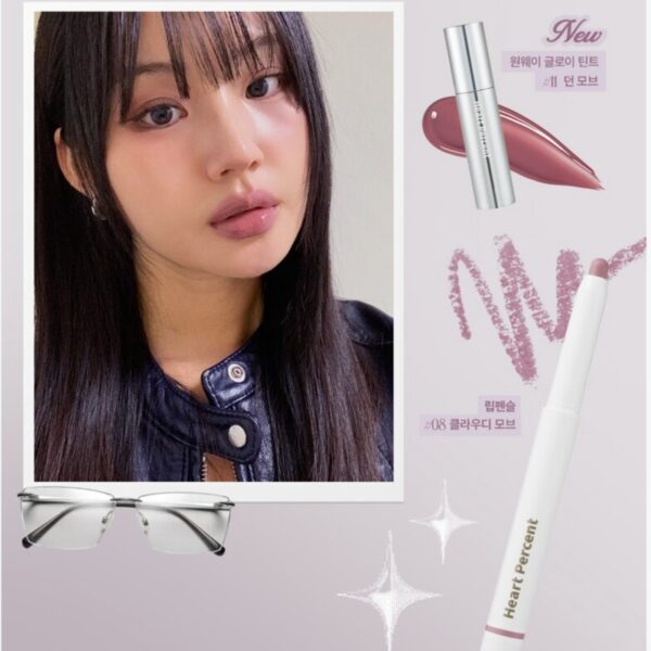Heart Percent Dot On Mood Lip Pencil (+Glow Tint mini) [#2 Colors] - Image 5