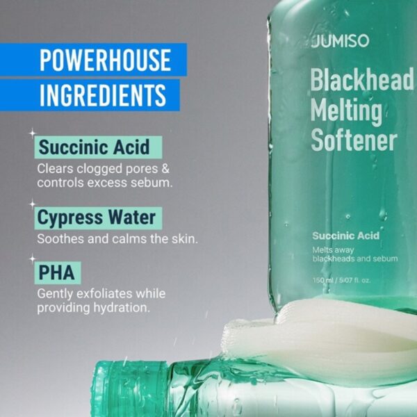 JUMISO Blackhead Melting Softener 150ml Set (+Cotton Pad 40P+Blackhead Remover Tool) - Image 3