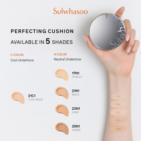 SULWHASOO Perfecting Cushion SPF50+PA+++ (+Refill) [#2 Colors] (+ First Care Activating Serum) - Image 6
