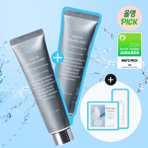 S.NATURE Aqua Squalane Moisturizing Cream 60ml Double Pack (+Calming Pad 2P+ Sun Cream)