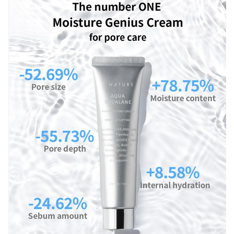 S.NATURE Aqua Squalane Moisturizing Cream 60ml Double Pack (+Aqua Gel Mask Sheet 1ea) - Image 3