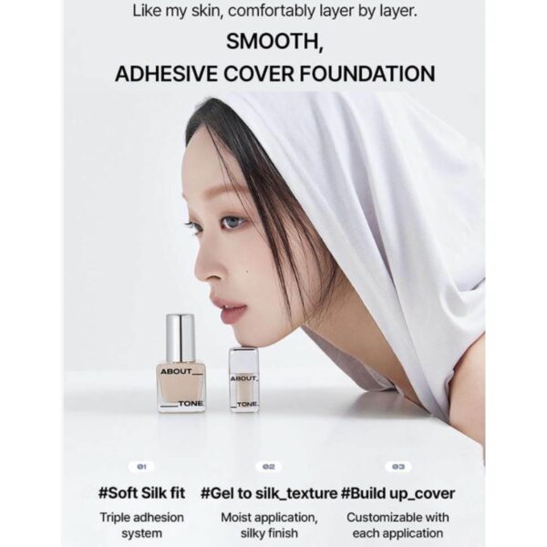 ABOUT_TONE Skin Layer Fit Foundation [#3 Colors](+Skin Layer Puff) - Image 2