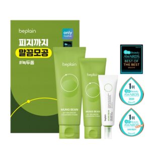 Beplain Mung Bean pH-Balanced Cleansing Foam 200ml Set (+Soothing Cream 20ml)