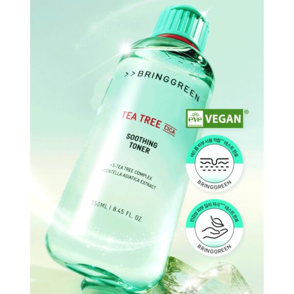 BRINGGREEN Tea Tree Cica Soothing Toner 500mL Special Set (+Cream 50ml + Foam 20ml) - Image 2