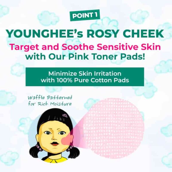 Squid Game x BRINGGREEN Tea Tree Cica Trouble Soothing Toner Pad Pink Edition 90P Set (+Refill 90P+Hair Band) - Image 6