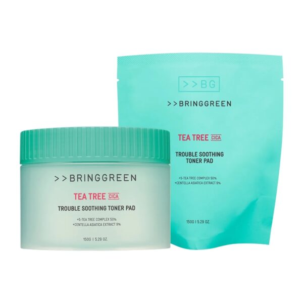 BRINGGREEN Tea Tree Cica Trouble Soothing Toner Pad 90P Refill Set (+Dedicated Tweezers)