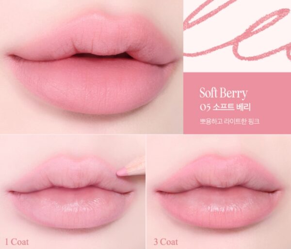 CLIO Velvet Lip Pencil Special Set [#05 Soft Berry] (+Sharpener) - Image 3