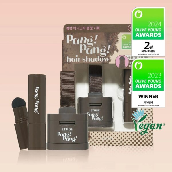 ETUDE Pang Pang Hair Shadow 01 Dark Brown Set (+Mini Stick) - Image 6