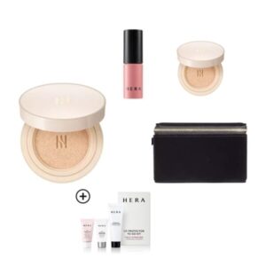 HERA Skin Radiant Glow Cushion SPF40 PA++ SET [#21C Rose Vanilla ] (+Refill +mini + pouch+matte liquid+uv protector to go kit)