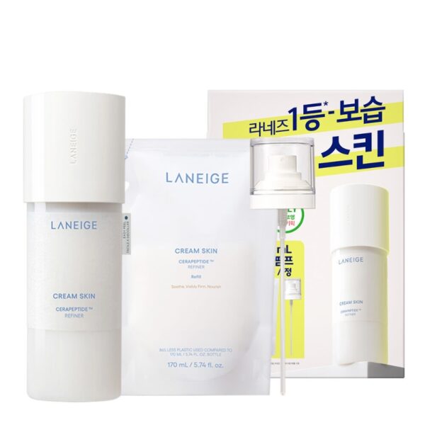 LANEIGE Cream Skin Cerapeptide Refiner SET [#Jumbo Size](+Refill +pump)