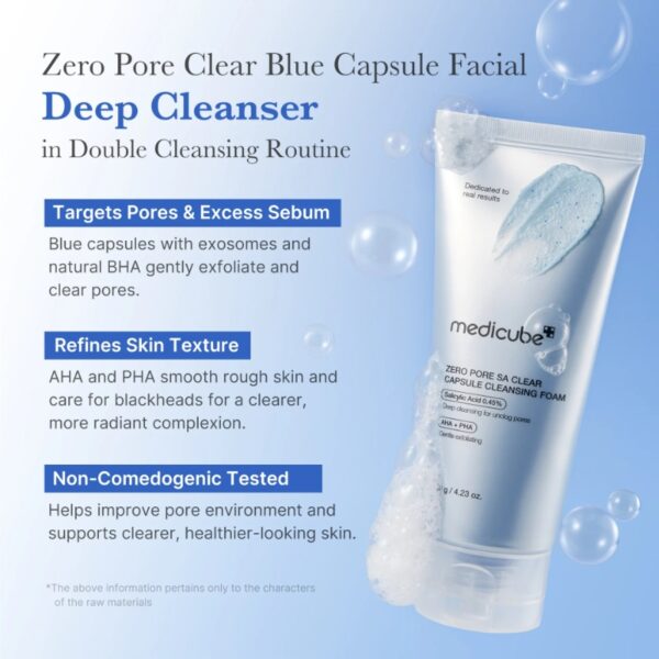 MEDICUBE  Zero Pore SA Clear Capsule Cleansing Foam - Image 2