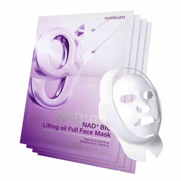 numbuzin No.9+ NAD+ Bio Lifting-sil Full Face Mask Set [4 Masks](+Fabric Lifting Band)