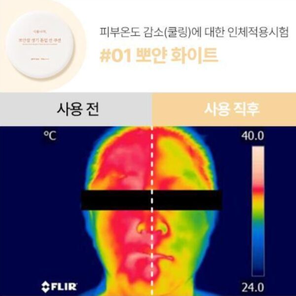 Shingmulnara White Rice Bright Tone Up Sun Cushion SPF50+PA++++ [#01 White] - Image 4