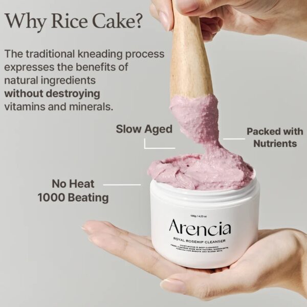 Arencia Royal Rosehip Rice Mochi Cleanser 120g Set (+Blue Cleanser 15g) - Image 2