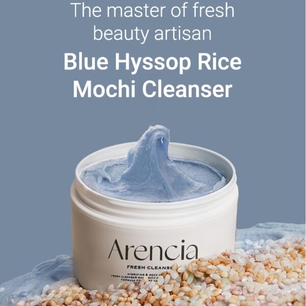 Arencia Royal Blue Hyssop Rice Mochi Cleanser 120g Set (+Green Cleanser 15g) - Image 2