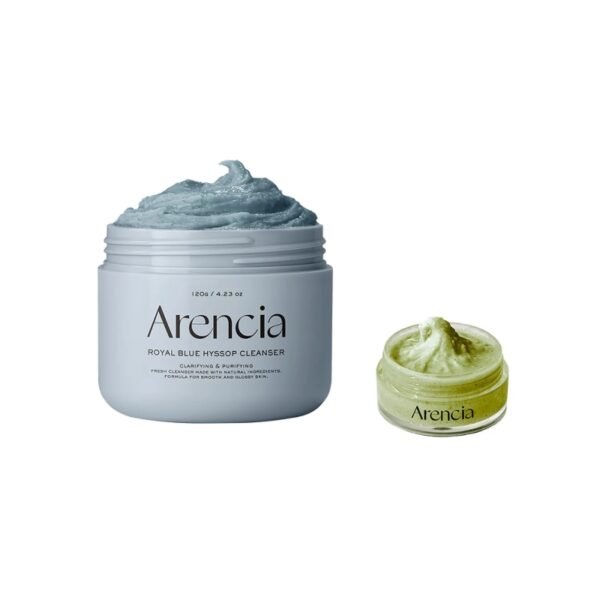 Arencia Royal Blue Hyssop Rice Mochi Cleanser 120g Set (+Green Cleanser 15g)